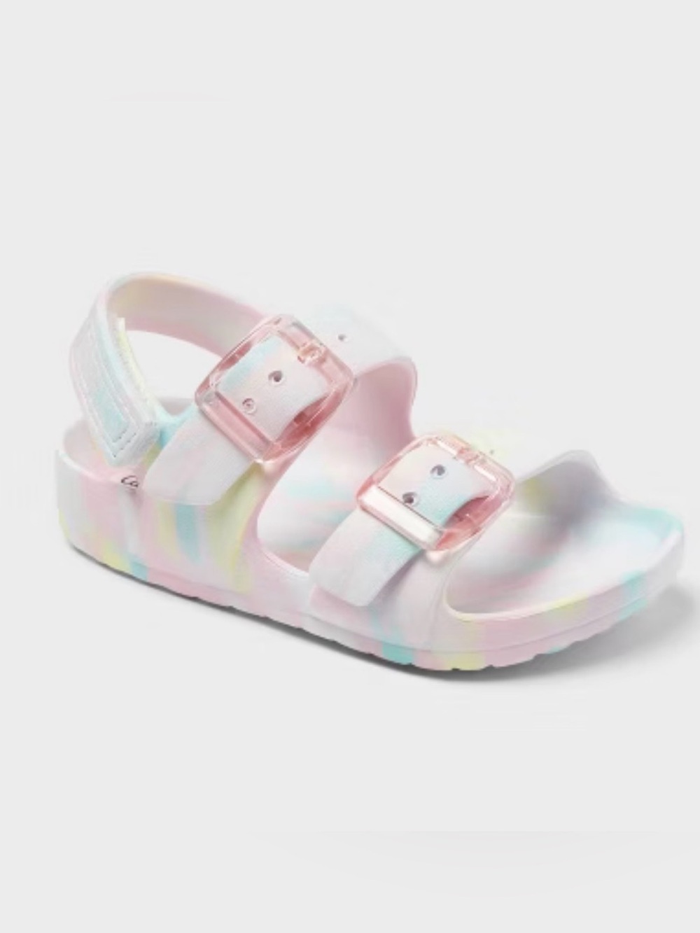 Cat & Jack  Pastel Tie-Dye Buckle Sandals in Pink/Blue/Yellow stock (21)